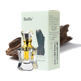 BasYar Amber Oud Essential Oil – 100% Pure Steam-Distilled Oil from Hainan China – for Sleep, Meditation, Focus, Diffuser & DIY Use – 1ml Crystal Bottle