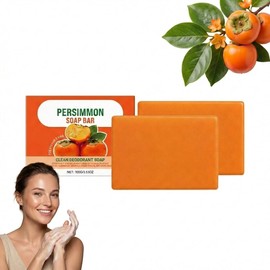 Jabón de caqui para controlar el olor corporal, jabón sólido natural para manos, jabones orgánicos desodorantes para controlar el olor y limpieza profunda, jabones desodorantes hidratantes (2PCS)
