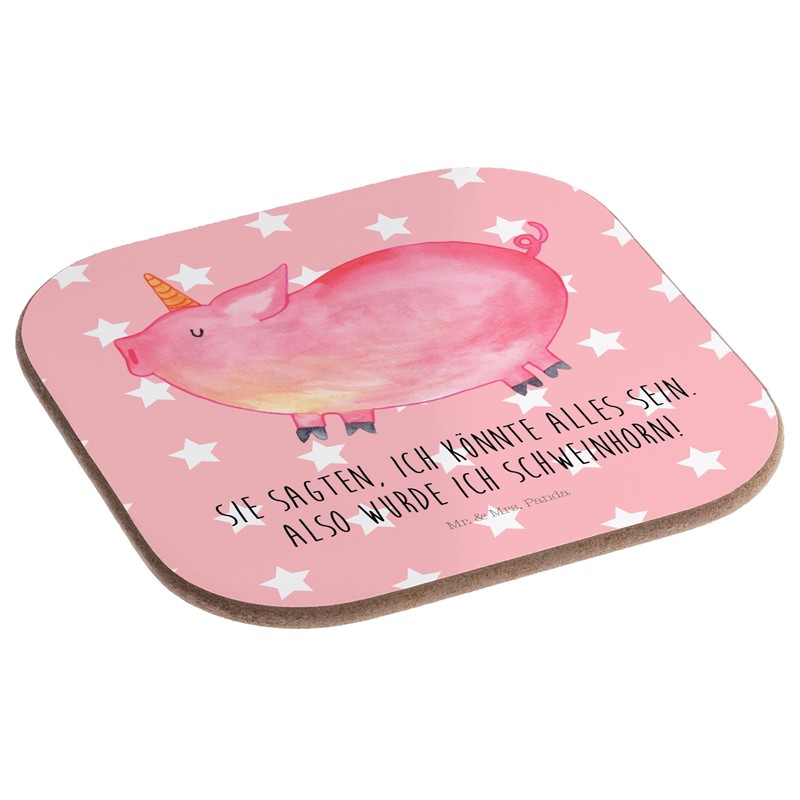 Mr. & Mrs. Panda Square Coasters Unicorn Pig Horn -