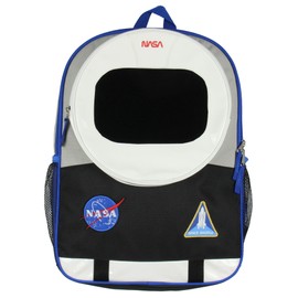 NASA Astronaut 17" Backpack Space Shuttle Helmet Suit Meatball Logo Patches Kids Travel School Book Bag