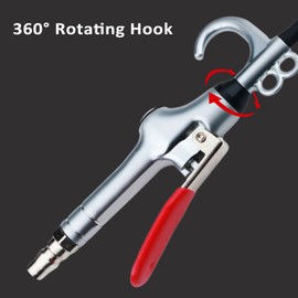 High Volume Air Blow Gun for Car Cleaning Gun Stainless Steel Car Detailing Interior Air Blow Gun Scalable no Air Leakage 360° Rotating Hook