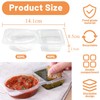 WEELOO Double Compartment Seasoning Container with Lid, 25PCS Double Compartment