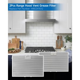 2PCS WB02X11012 Range Hood Grease Filter Compatible with GE JV566H1SS JV566H2SS JV665H1BB JV665H1CC JV665H1WW, Approximately 17-1/2 x 11-5/8 Inches