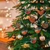 Arrowbash 16 Pcs Christmas Floral Bird Ornament Wooden Flat Ukrainian