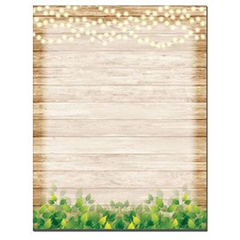 Rustic Wood Theme Stationery - 8.5 x 11-60 Letterhead Sheets - Rustic Letterhead (Rustic Wood)