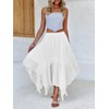 Fisoew Womens Summer Boho Maxi Skirt Casual Asymmetric High-Low Hem