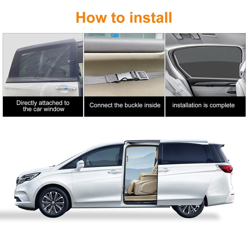 2 Packs Mesh Car Window Screen for MPV Sliding Door,Single