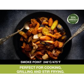 Signé Caméline, Cold-Pressed Roasted Camelina Oil, 16.90 fl oz. Sesame oil substitute. Notes of Roasted hazelnuts, Asian cuisine, Ramen noodles, Sushi, Sautés. Product of Canada.