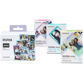 INSTAX Mini Film Pack of 3 with Confetti, Blue & Mermaid Frame