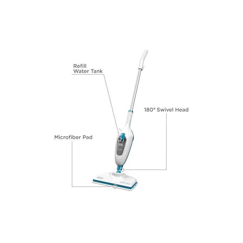 BLACK+DECKER Steam Mop, White (HSM13E1)