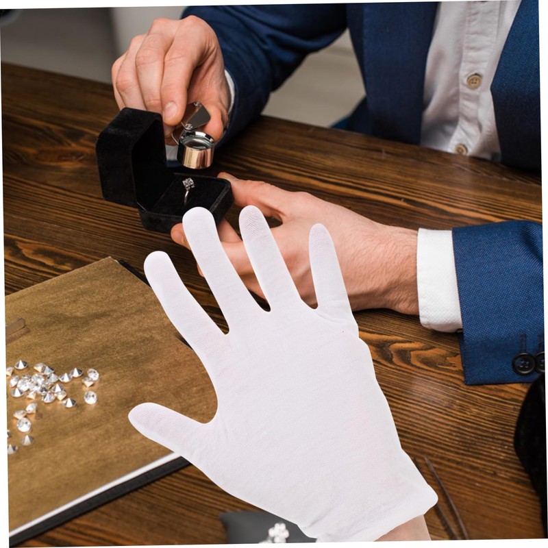 MAGICLULU 6Pairs Cotton Work Gloves for Men Comfortable Jewelry and