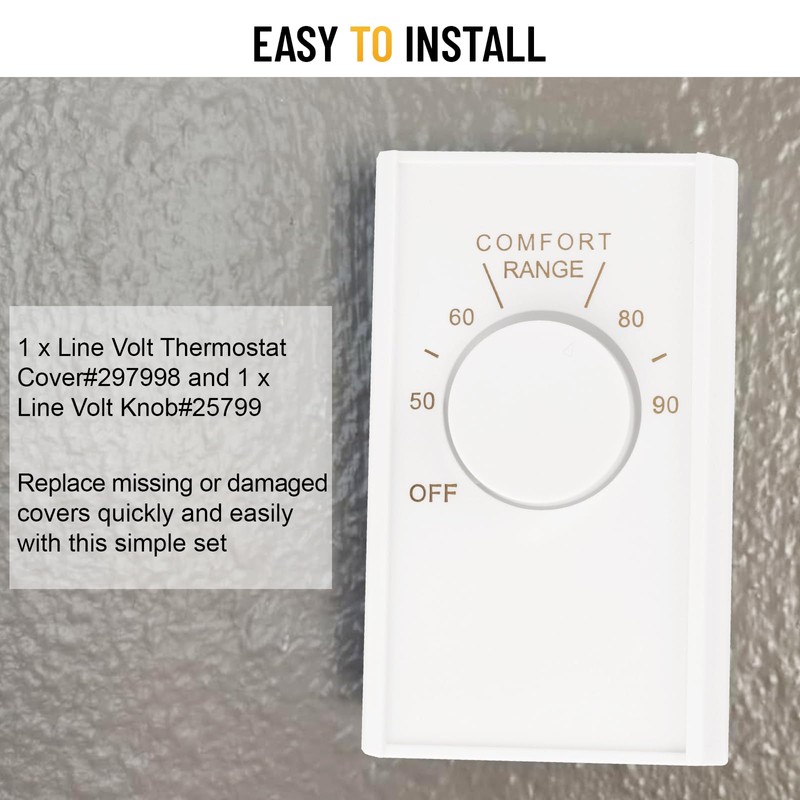 White Double Pole Line Volt Thermostat Cover for Old Style