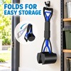 23.6-Inch Folding Dog Pooper Scooper with Long Handle, Spring-Loaded Claw