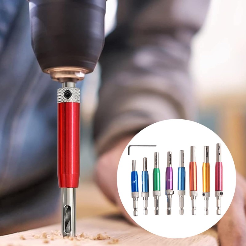 Oiieco 8 Pcs Self Centering Drill Bit Set, Hinge Drill