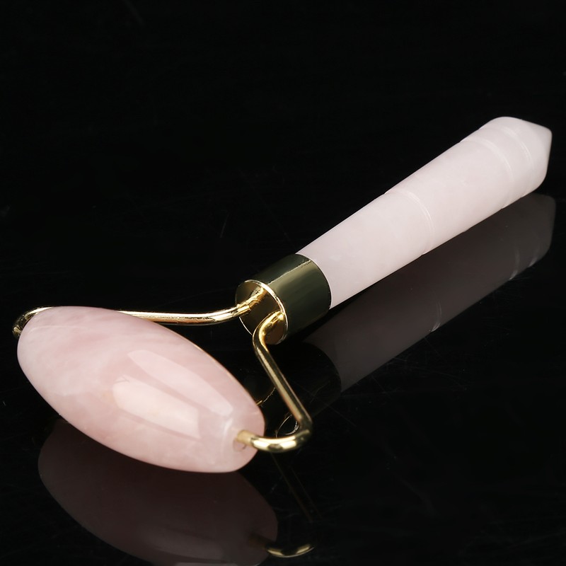 Natural Pink Crystal Massager Body Face Massage Roller Wrinkle Removal