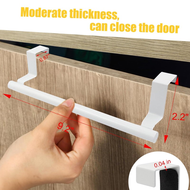 Coufce 2 Pack 9 Inch Towel Holder, White Bathroom Towel