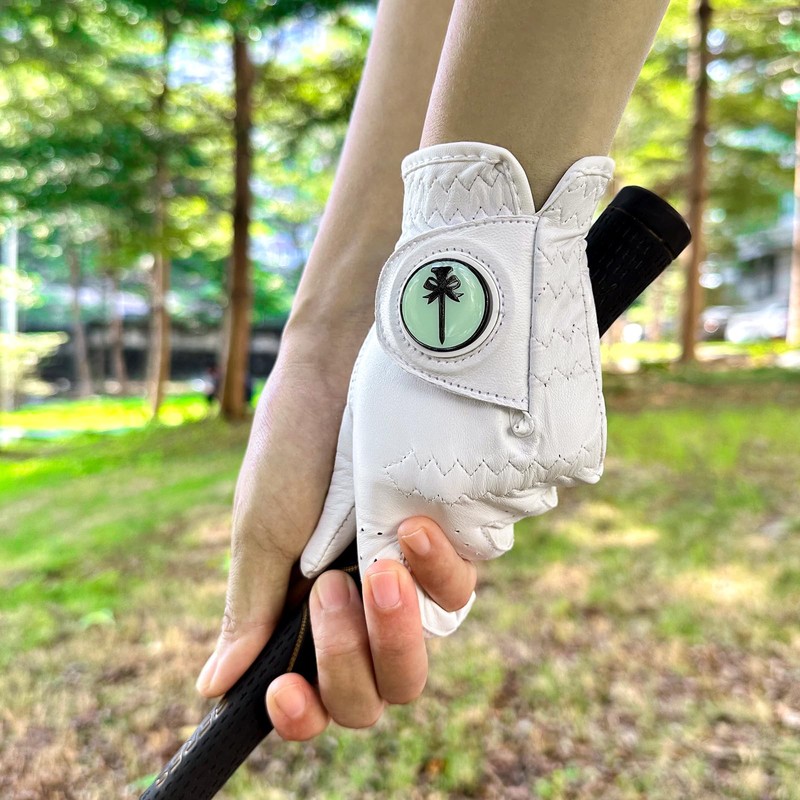Womens Golf Glove Left Hand Sheepskin Leather Gloves Full Finger