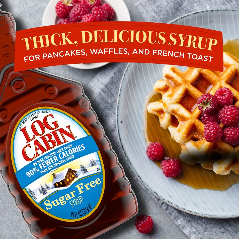 Log Cabin Sugar Free Syrup, 12 FL OZ (Pack of
