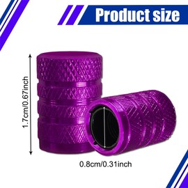 Lyxheth Aluminum Tire Stem Valve Caps, Wheel Valve Covers, Car Dustproof Tire Cap Cover Accessories, Universal Stem Covers for SUV, Car, Bike and Motorcycle, Hexagon Shape (Purple / 4pcs)