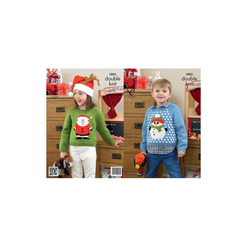 King Cole Knitting Pattern 3805 : Child's Christmas Santa &