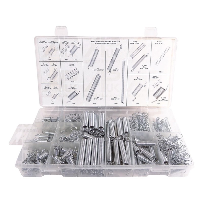APUK 200pcs Extension Tension Compression Steel Metal Spring Assorted Assortment