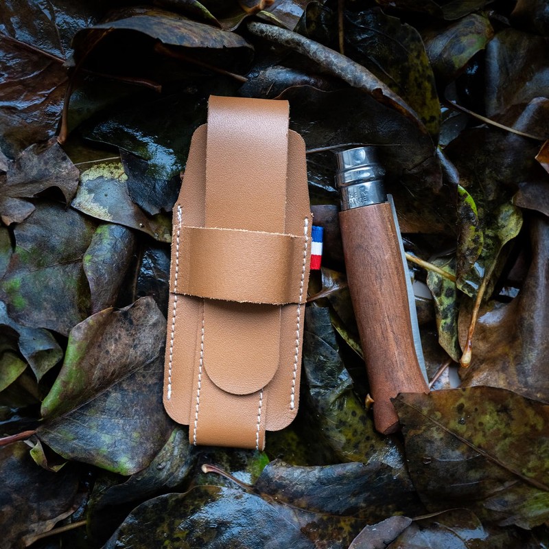 OPINEL Premium Leather Belt Sheath, Fits to Size No.09, Flap