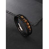 Jovivi Mens Leather Beads Bracelets 8mm Natural Tiger Eye Stone