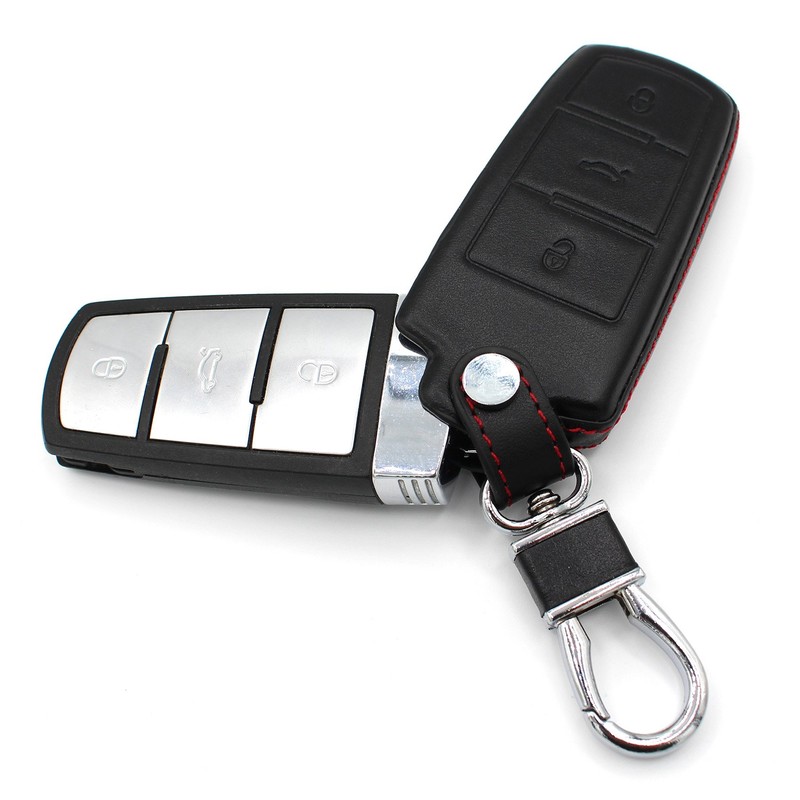 Finest-Folia GmbH Leather Key Case VC Black/Red, Conventional key system