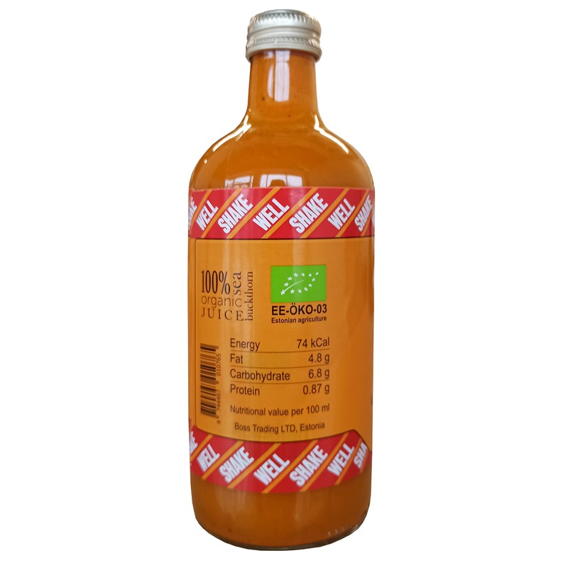 Stockholm Organic 100 Percent Organic Sea Buckthorn Juice, orange, 500