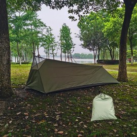 Ultralight Camping Tent Waterproof Travel Shelter 1 Person Army Green