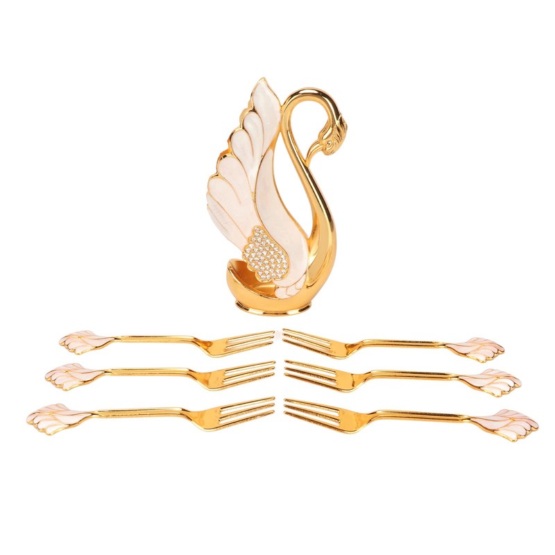 Coffee Dessert Spoon Holder Set Gold Swan Base Holder Coffee