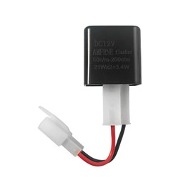 AMFRNE Adjustable 2-Pin Electronic LED Flasher Relay for Motorcycles Fix Turn Signal Hyper Flash, 2 Pin Adjustable Flash Rate Flasher Relay Wiring Connectors Kit for Bike Scooter, Direct Replacement