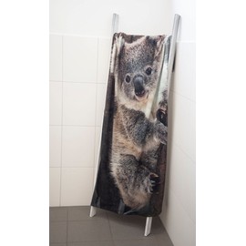 Klaus Herding GmbH Velour Towel Bath Towel Beach Towel with Koala 75 x 150 cm