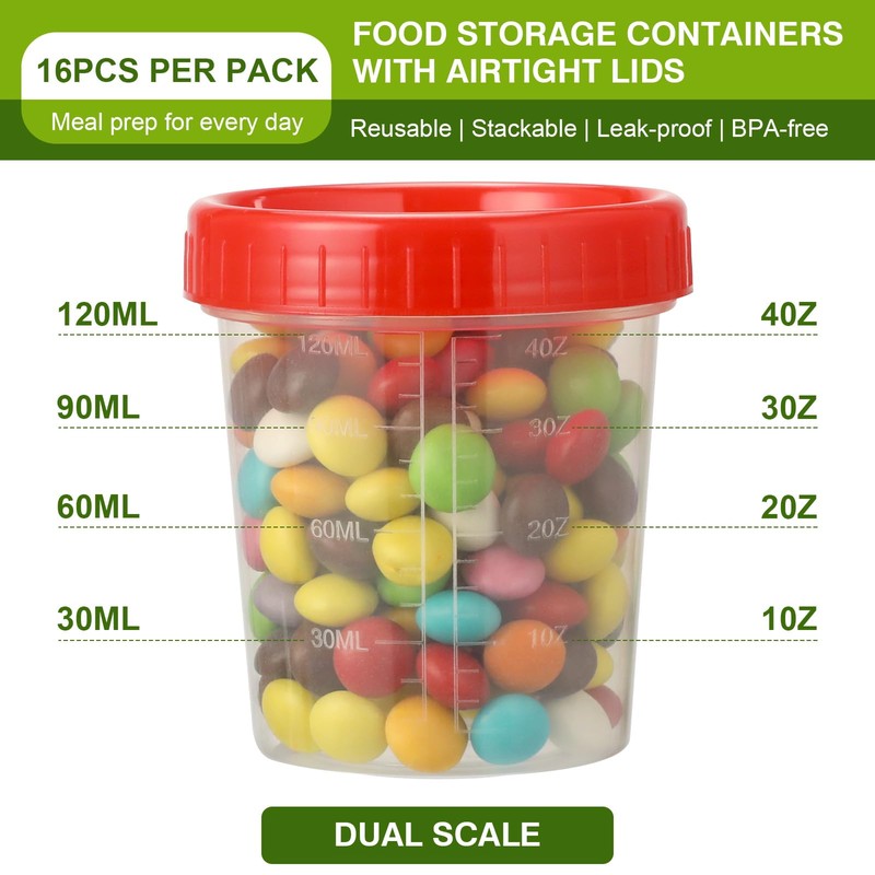 Cozary 16 Pezzi Contenitori Ermetici per Alimenti Piccoli con Graduazione,