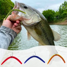 Goture 72PCS Wacky Worm Fishing Lure Kit, Bass Fishing Wacky Rig Kit, Wacky Rig Tool Kit with Soft Plastics Lures, Wacky Rig Tool, O-Rings, Worm Hooks, Drop Shot Hooks, Beads, Weights, Tackle Box