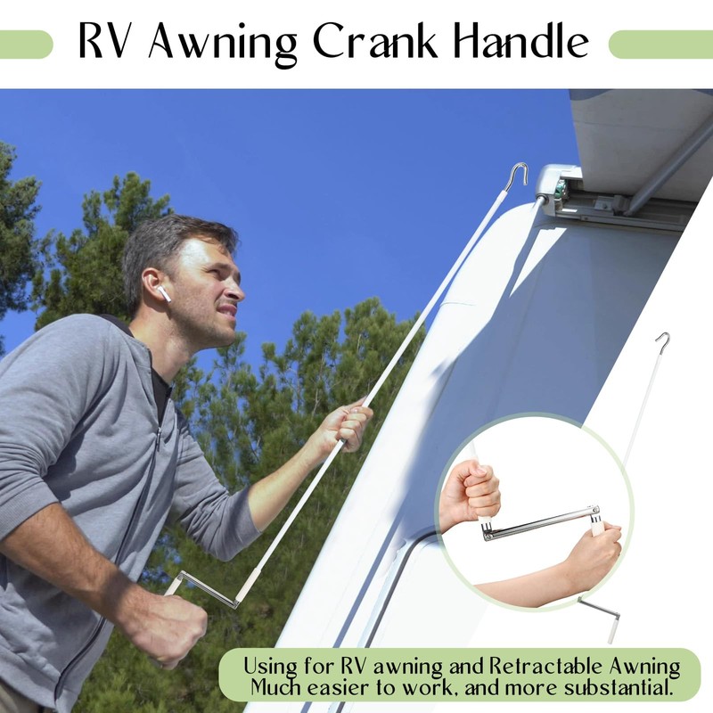CraftyDream RV Awning Crank Handle RV Awning Telescoping Wand Shade