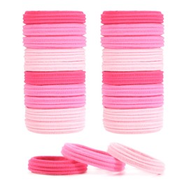 No Crease Hair Ties for Women - Soft & Stretchy Ponytail Holders for Women (Pink)