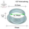 3x E27 Screw Ring Chrome for Lamp Holder Ring Diameter