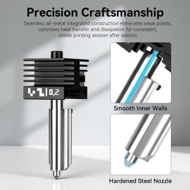 [UniTak3D] Bambu Lab P2S Dedicated 0.008 inch (0.2 mm) Nozzle Hot End Replacement Kit, High-Speed Quick Swap Integrated High Hardness Steel, High Temperature Resistance 350 °C, Easy Replacement