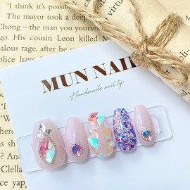 Pink Ice Nail Tips - Ballerina / 핑크얼음 네일팁 - 발레리나