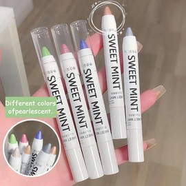 Set 3 Lapiz Resaltador Gusano de Seda Nacarado de Diamante Brillo Mate Sombra de Ojos Maquillaje Delineador en Barra Cremoso Impermeable de Plata Blanco Perla (Neutros)