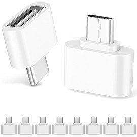 Big-E USB-C Female to USB 3.0 Male OTG (10Pack) Compatible with LG XBOOM Go P5 Plus Charging Pass-Thru Multi-Use OTG Adapter on 100+ Items Like Keyboard,Drives,Mice,SD Cards,More (White)