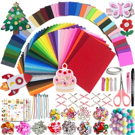 Craft Felt Sheets Kit – 80PCS Nonwoven Fabric, 40 Colors in 2 Sizes (8x12 & 4x4 in), DIY Arts and Crafts Supplies with Decoration – for Holiday Projects bzb Felt