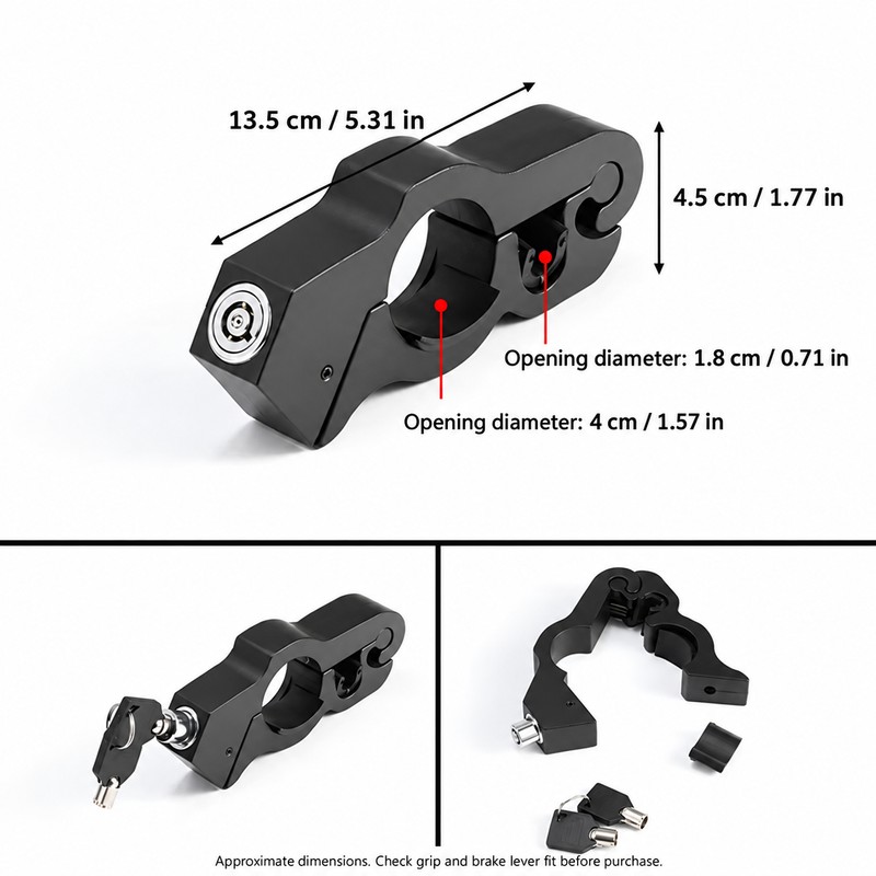 Motorcycle Handlebar Brake Lock for Parking Security – Keyed Brake