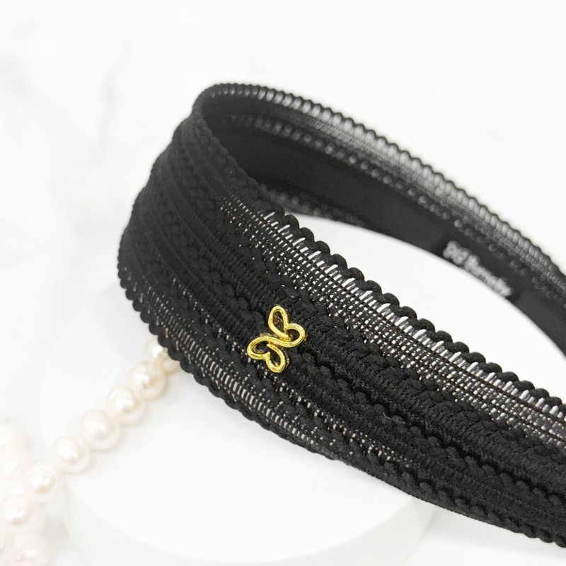 Burnaby Black Lace Point Hairband / 버나비 블랙 레이스 포인트