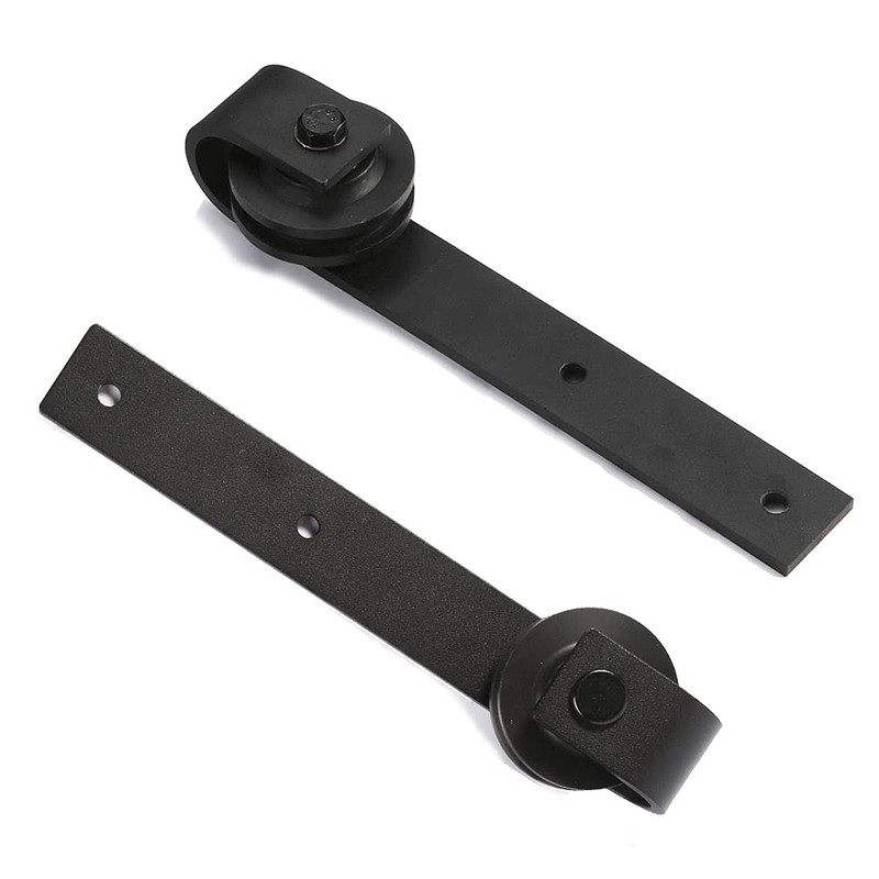 CCJH 9FT Ceiling Mount Sliding Barn Door Hardware Kit Black