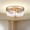 Luminzone Gold Flush Mount Ceiling Light, 2-Light Hallway Light Fixtures,