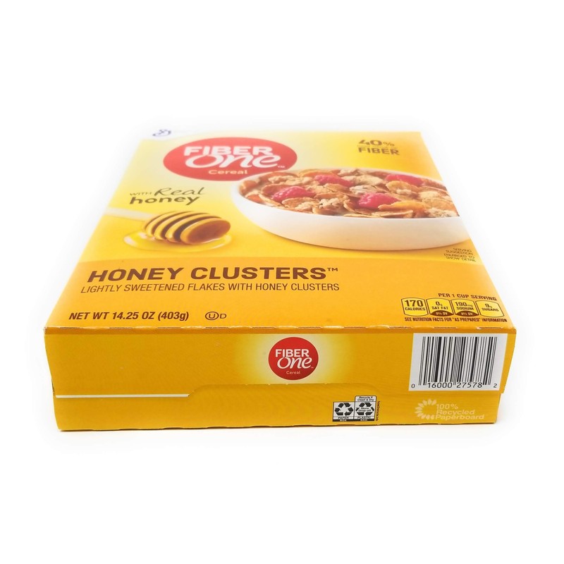 Fiber One Honey Clusters Lightly Sweetened Flakes 14.25 Oz. Pack