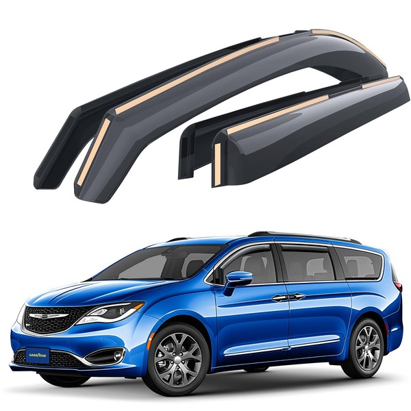 Goodyear Shatterproof in-Channel Window Deflectors for Chrysler Pacifica 2017-2025, Rain