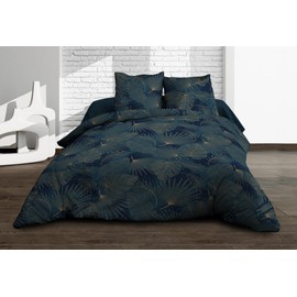 Duvet Cover 220 x 240 cm + 2 Pillowcases - Pure Cotton 57 Thread Count - Olinda Blue